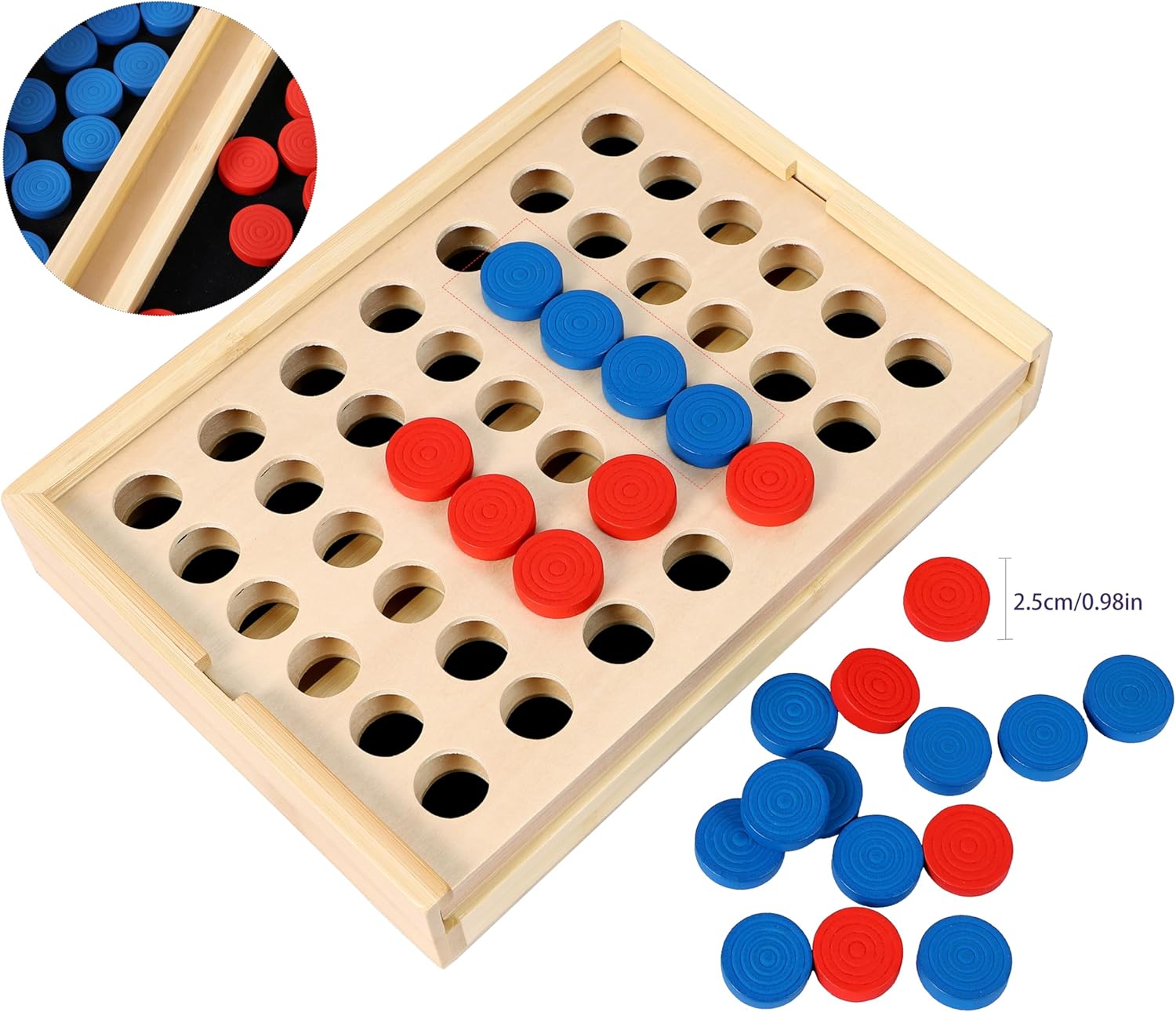 Connect 4: Classic Strategy Game (Wooden Version)
