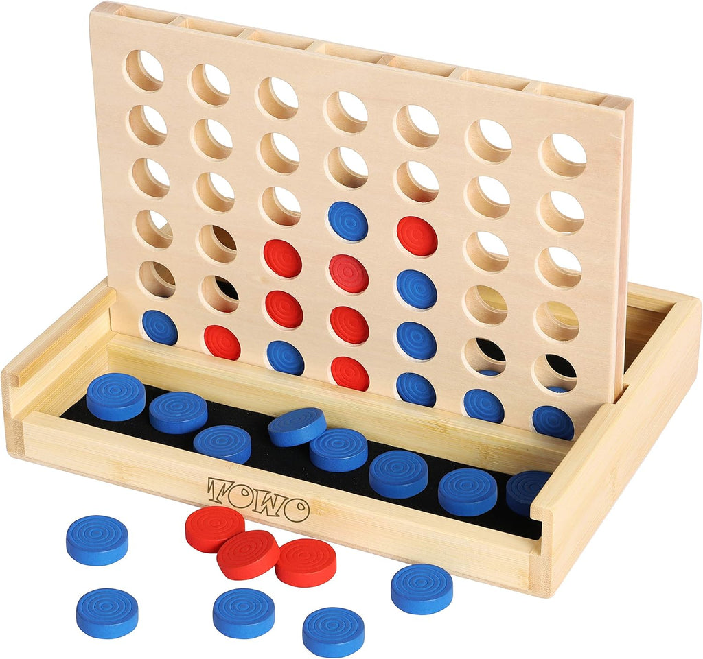 Connect 4: Classic Strategy Game (Wooden Version)