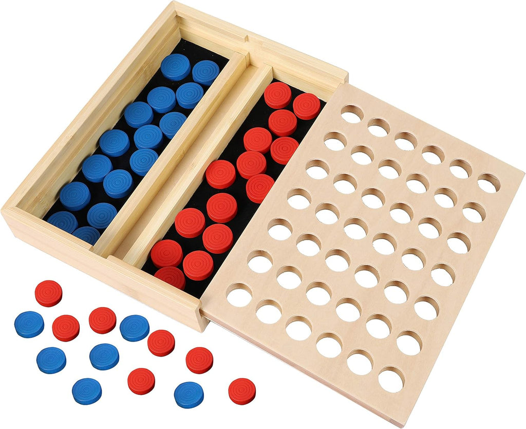 Connect 4: Classic Strategy Game (Wooden Version)