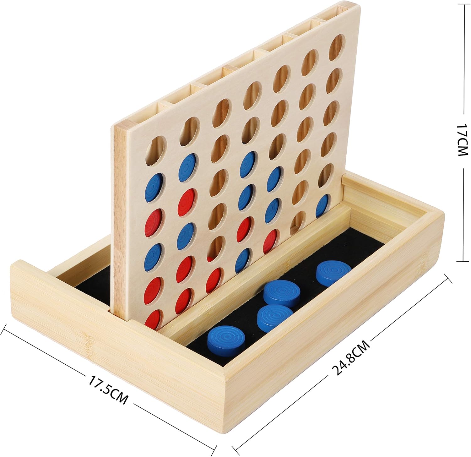 Connect 4: Classic Strategy Game (Wooden Version)